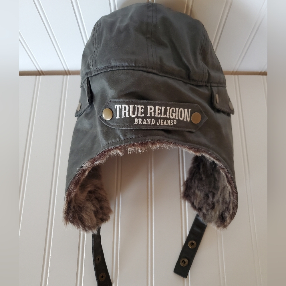 True Religion Olive Trapper Hat NWT